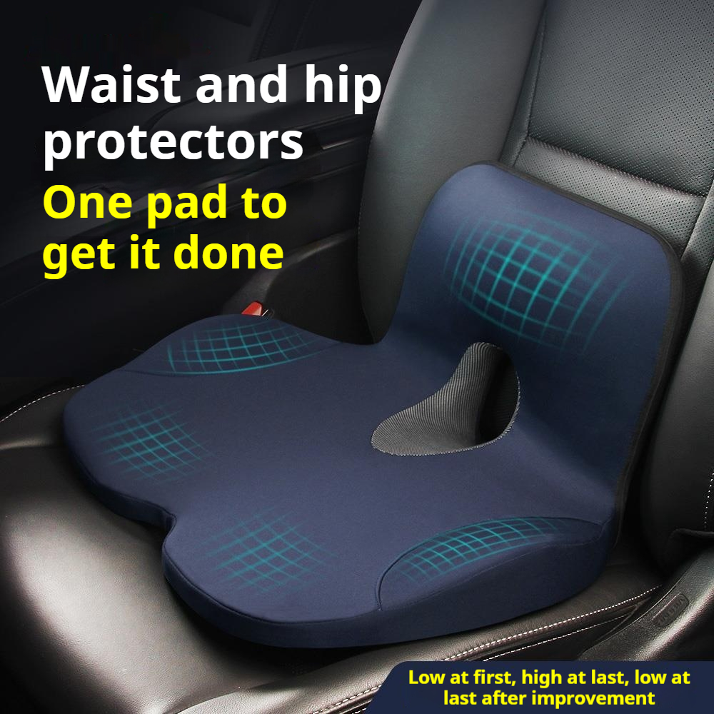 Memory Foam Car Neck Pillow Lumbar Support - Auto Hoofdrijdersstoel Verhoger Zitkussen Memory Foam