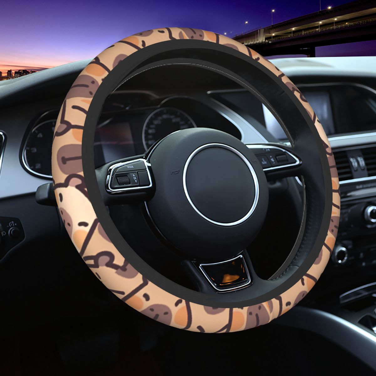 Car Steering Wheel Cover Anti Slip Breathable - Kawaii Anime Capybara Auto Stuurhoes 38
