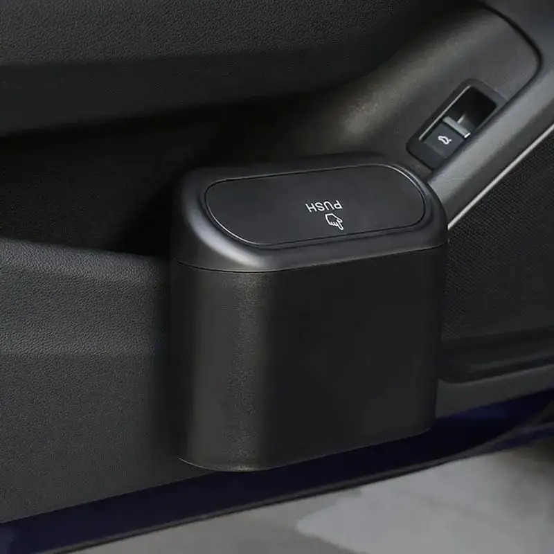 Waterproof Car Trash Can With Lid - Mini auto-afvalbak met push-open deksel, universele