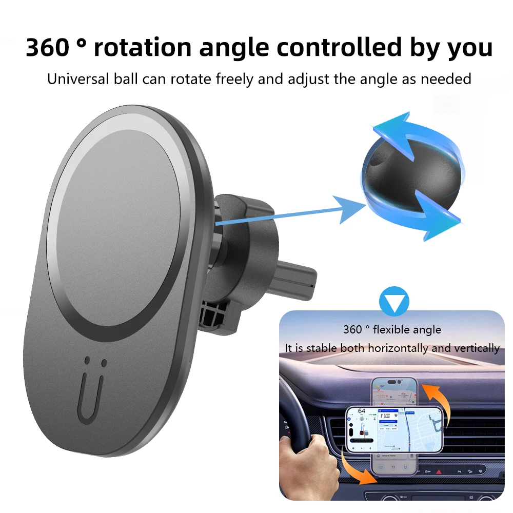 Magnetic Phone Holder For Car Vent - Mini Magnetische Draadloze Autolader Ontluchter Telefoon
