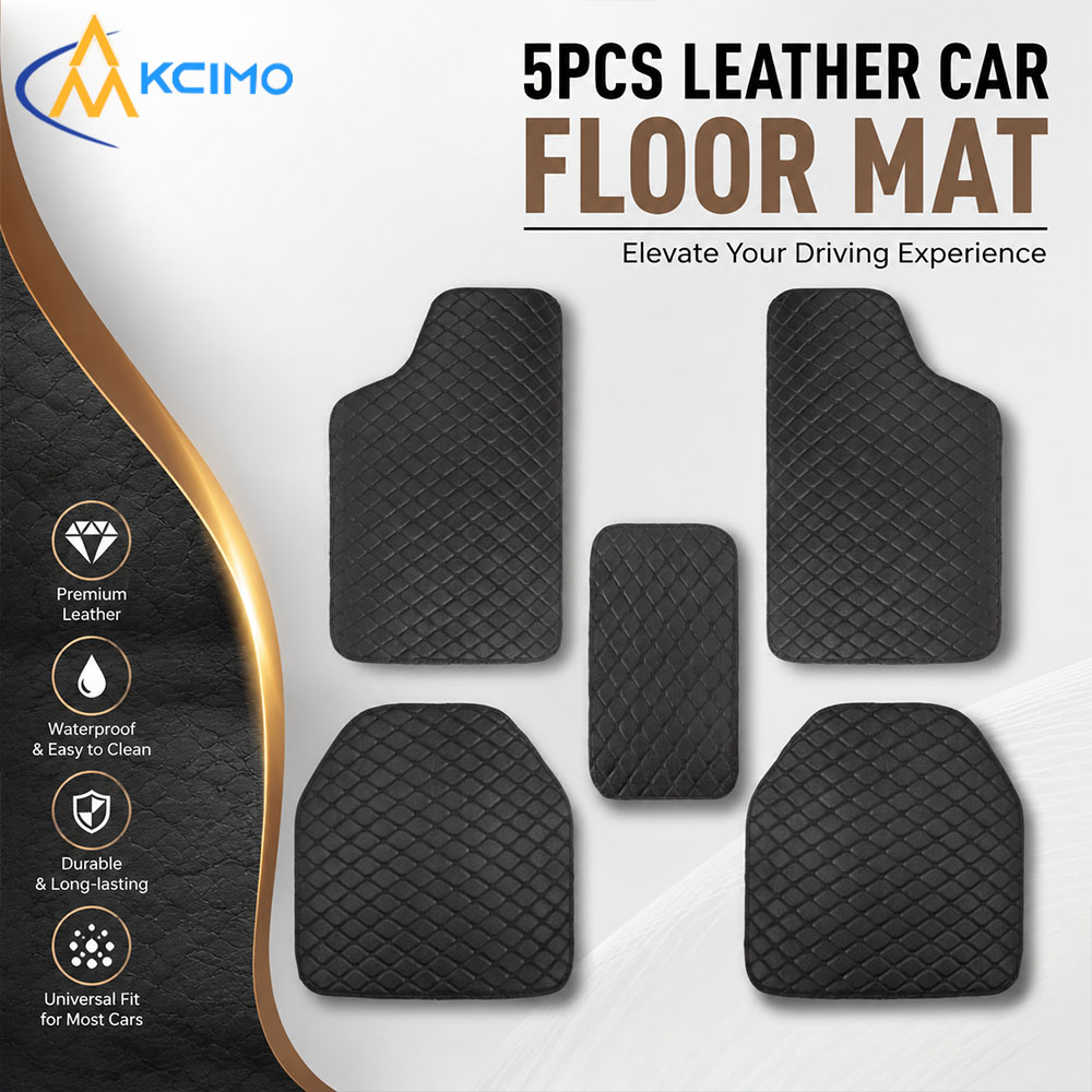 Car Floor Mats Universal Waterproof Leather - Universele 5-delige lederen autovloermatten, waterdicht, antislip,