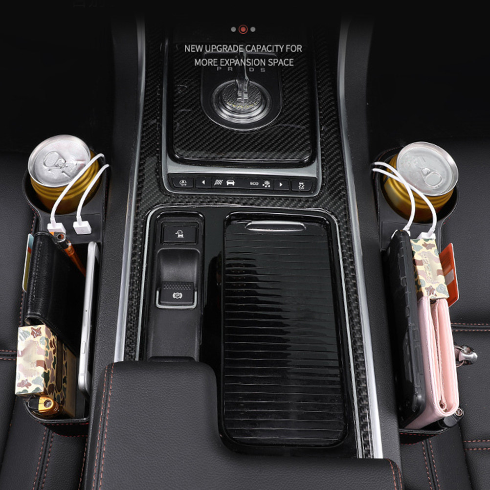Seat Gap Filler Organizer With Usb Charger - Opbergbox voor autostoelopening, zwart, universeel, opbergvak
