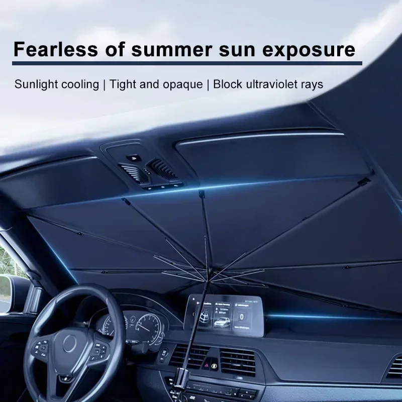 Car Sunshade Windshield Umbrella Foldable - Autozonnescherm, windscherm, paraplu, voorruitzonnescherm, opvouwbaar, zomerbescherming,