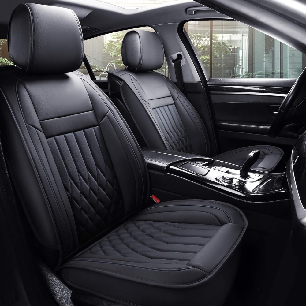 Leather Car Seat Covers Full Set Universal - 5-delige autostoelhoezen volledige set waterdicht leer,