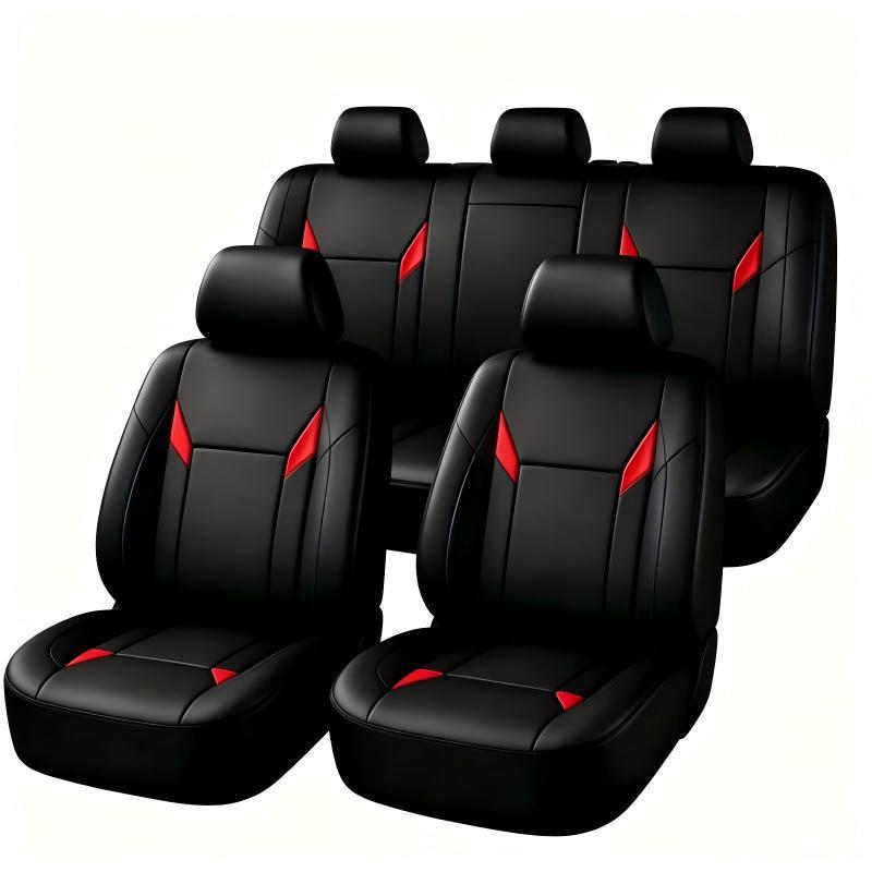Leather Car Seat Covers Full Set Universal - Universele PU Lederen Autostoelhoezen Volledige Set,