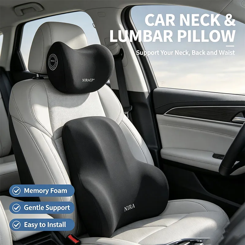 Memory Foam Car Neck Pillow Lumbar Support - Nieuw traagschuim nekkussen voor in de