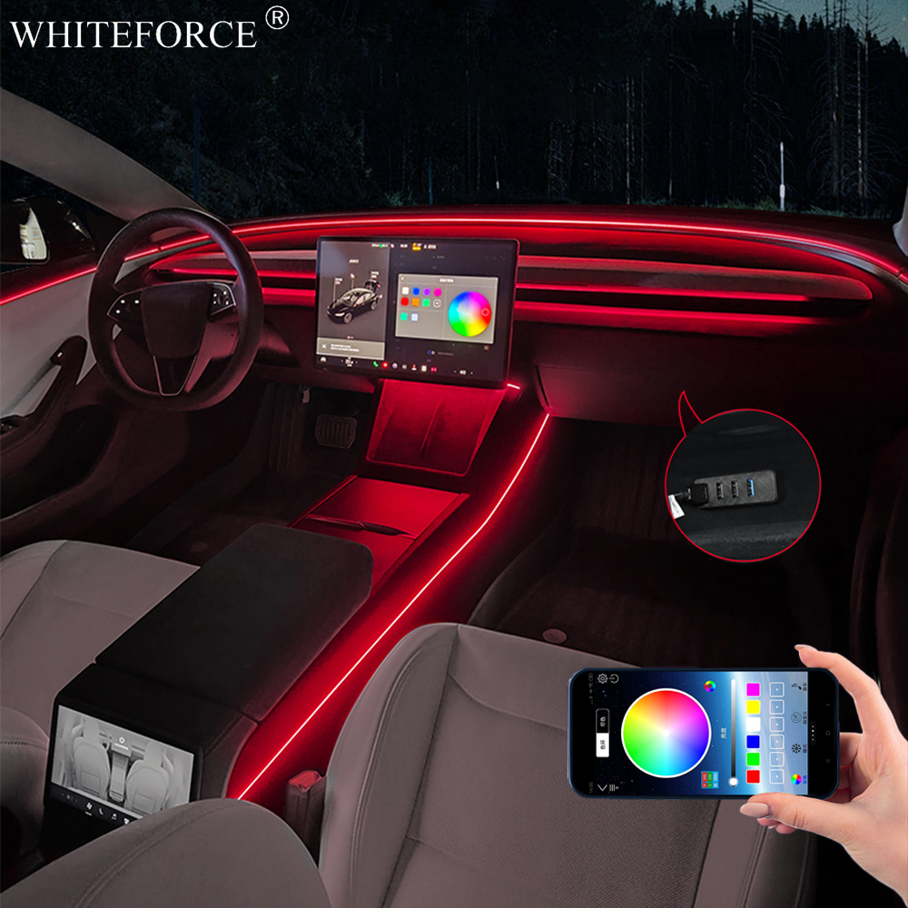 Led Ambient Interior Car Lights App Control - Voor Tesla Model Y Juniper LED