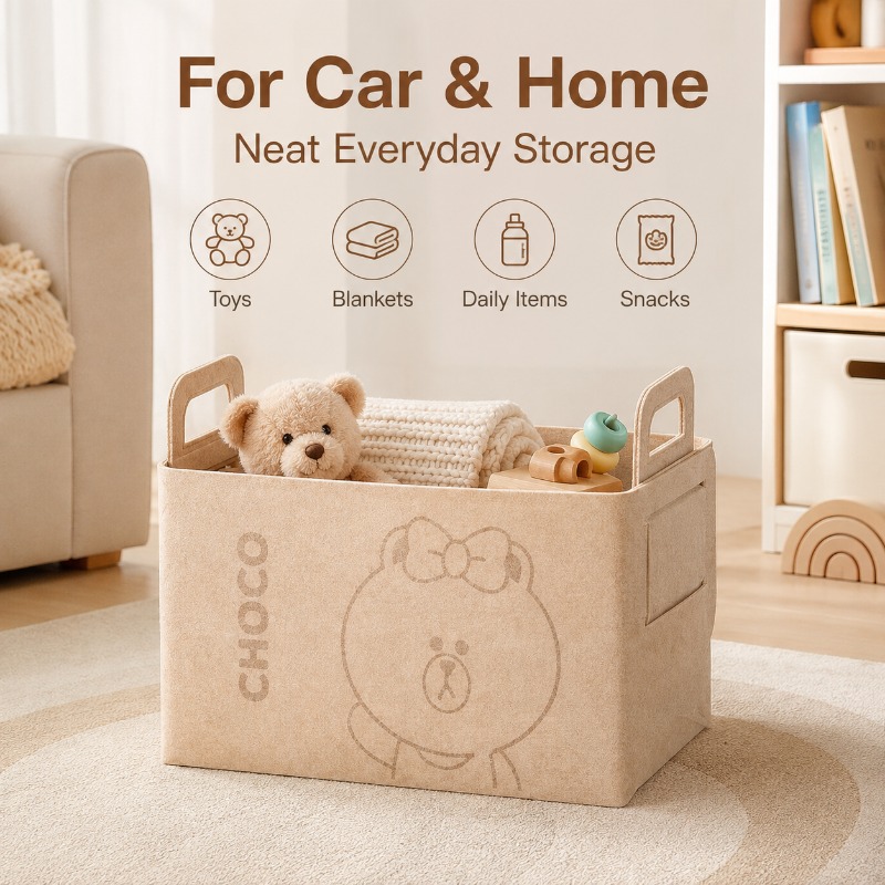 Car Trunk Organizer Foldable Storage Box - 20L Grote Vilt Opbergmand met Handvatten,