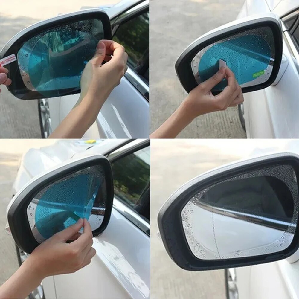 Anti Glare Car Rearview Mirror Film - 2 Stuks Universele Anti-Fog Anti-Glare Regendicht