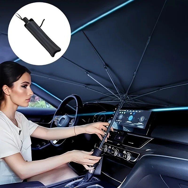 Car Sunshade Windshield Umbrella Foldable - Autozonnescherm, opvouwbare parapluzonnescherm/afdekking voor de meeste