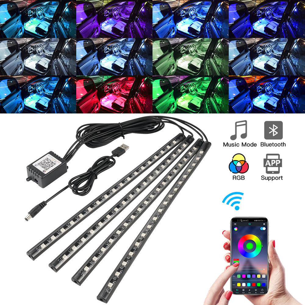 Led Ambient Interior Car Lights App Control - Neon LED Interieur Autolicht APP Muziek