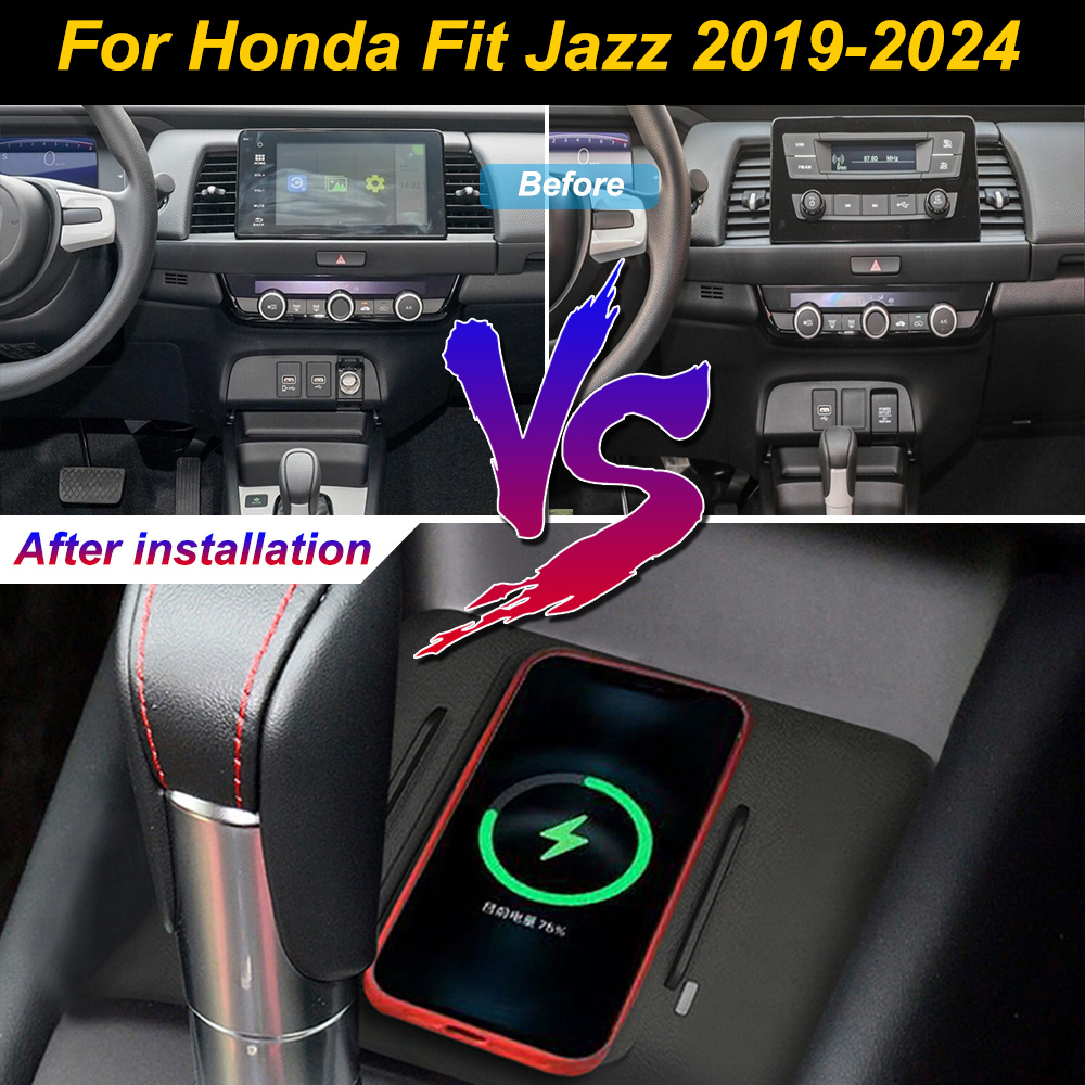Wireless Car Charger Mount Fast Charging - 2 DIN autoradio voor Honda Fit