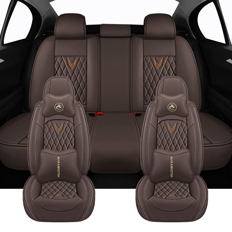 Leather Car Seat Covers Full Set Universal - Volledige Set Universele Auto Stoelhoezen Voor