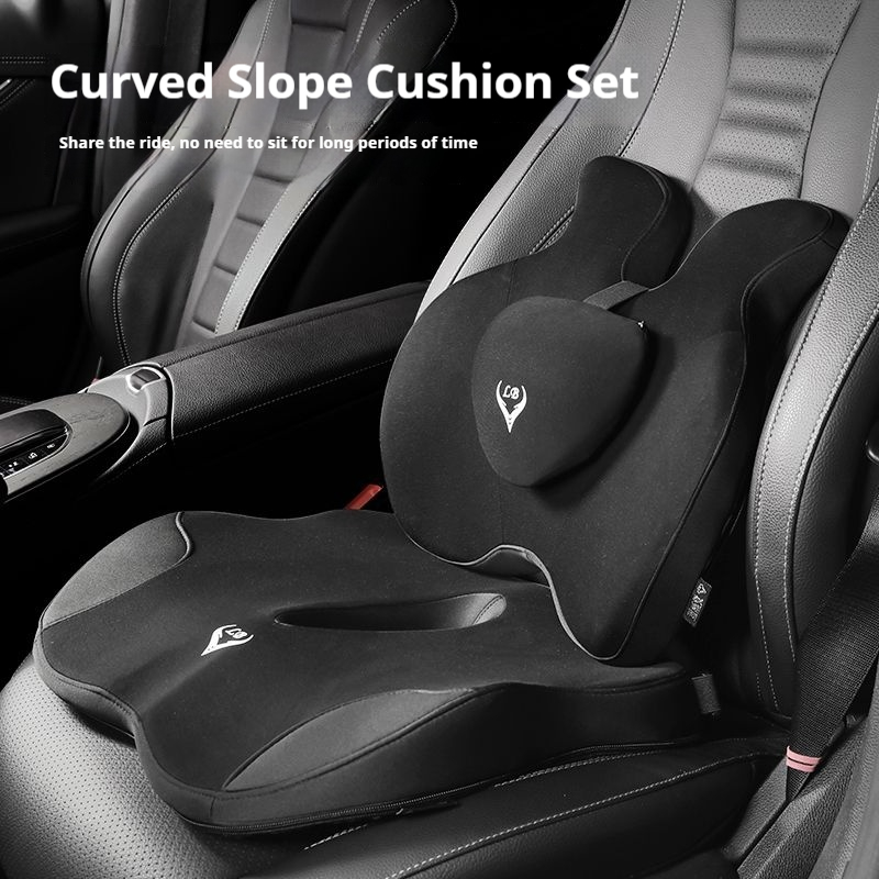 Memory Foam Car Neck Pillow Lumbar Support - Traagschuim Bureaustoel Kussen Autostoel Ondersteuning Taille