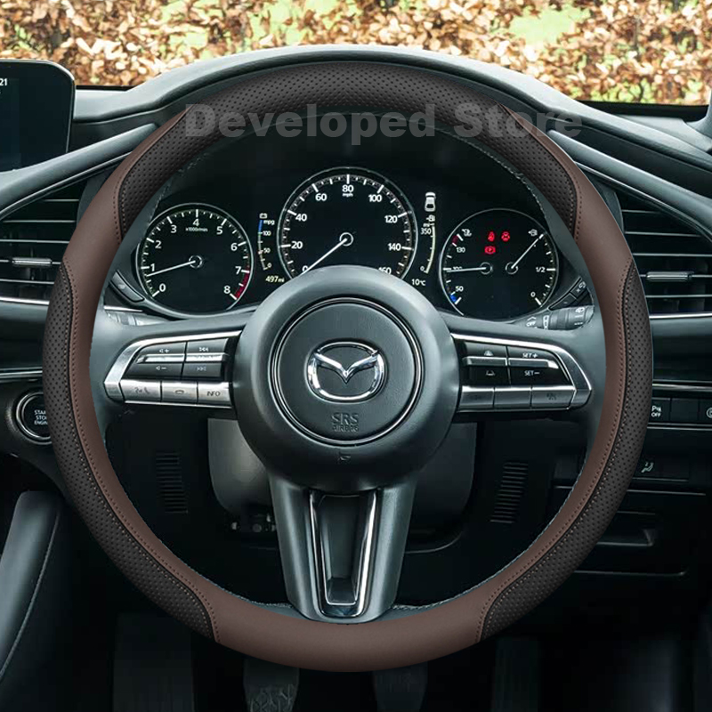 Car Steering Wheel Cover Anti Slip Breathable - Stuurwielhoes voor Mazda 3 Axela BP