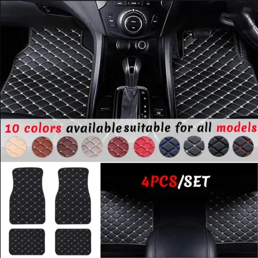 Car Floor Mats Universal Waterproof Leather - Auto Vloermatten 4 STKS Universele PU