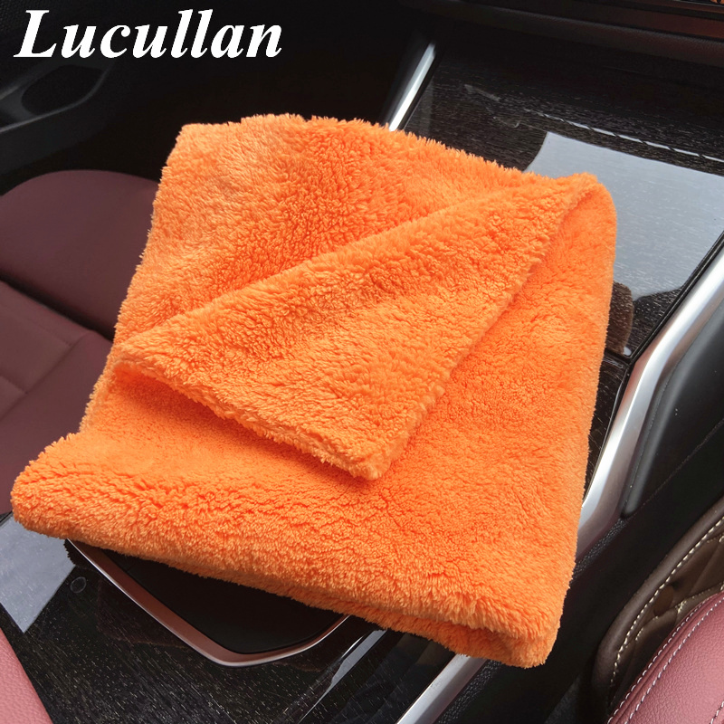 Microfiber Car Drying Towel Super Absorbent - Lucullan 40x40cm Oranje Super Dikke Pluche