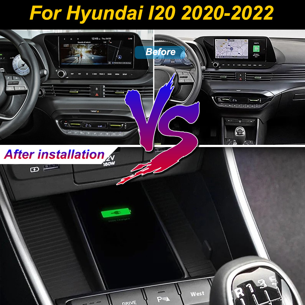 Wireless Car Charger Mount Fast Charging - 2Din voor Hyundai I20 2020 2021