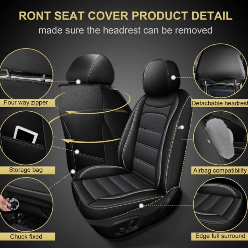 Zwarte universele autostoelhoe - Leather Car Seat Covers Full Set Universal recensie en prijs