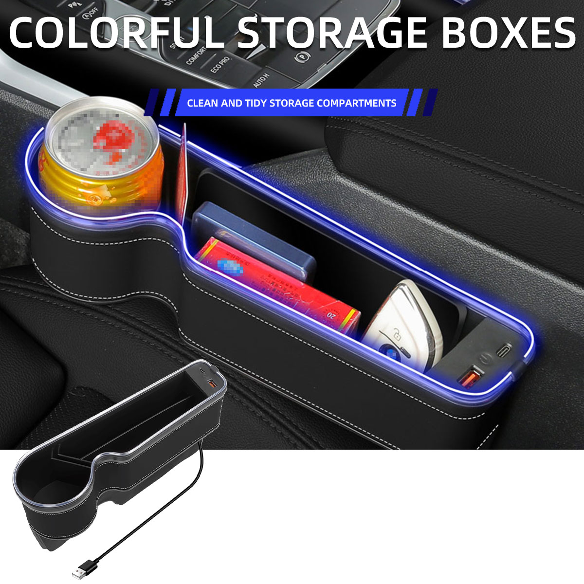 Autostoel kierenopvuller met b - Seat Gap Filler Organizer With Usb Charger recensie en prijs