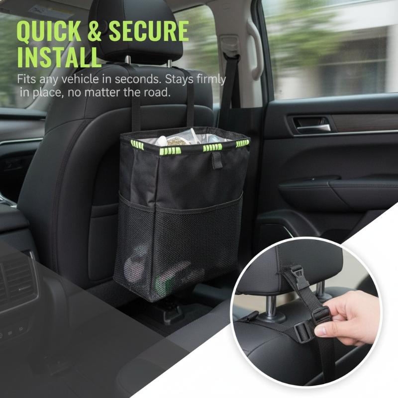 Vouwbare auto-vuilnisbak met o - Waterproof Car Trash Can With Lid recensie en prijs