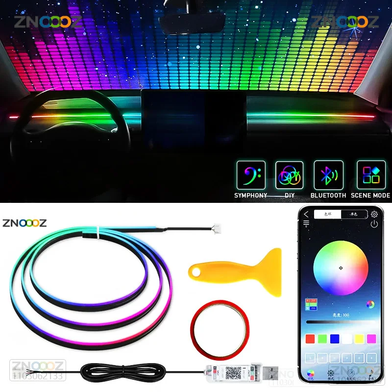 Znoooz 140Cm Auto Omgevingsver - Led Ambient Interior Car Lights App Control recensie en prijs