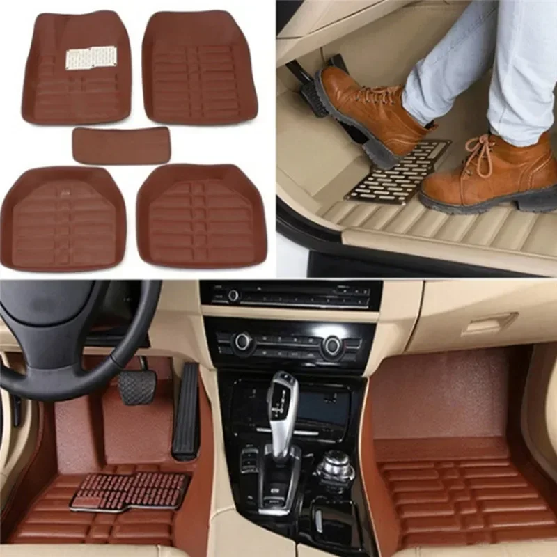 5 stks Premium Gemakkelijk Sch - Car Floor Mats Universal Waterproof Leather recensie en prijs