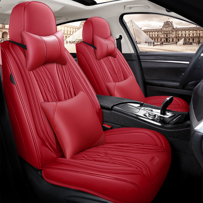 Nieuw design luxe lederen auto - Leather Car Seat Covers Full Set Universal recensie en prijs