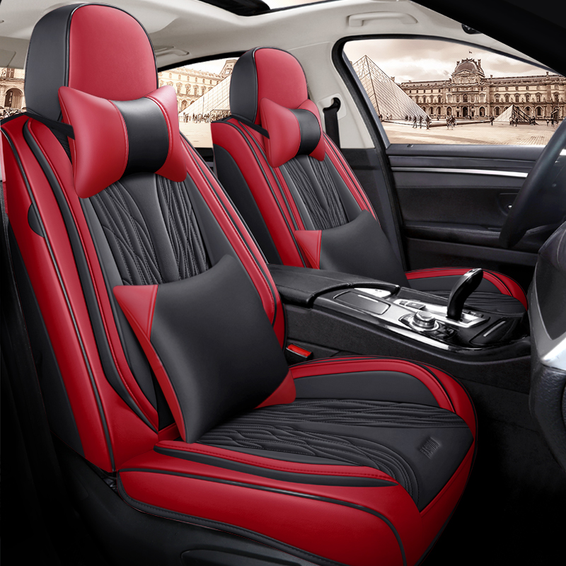 Nieuw design luxe lederen auto - Leather Car Seat Covers Full Set Universal recensie en prijs