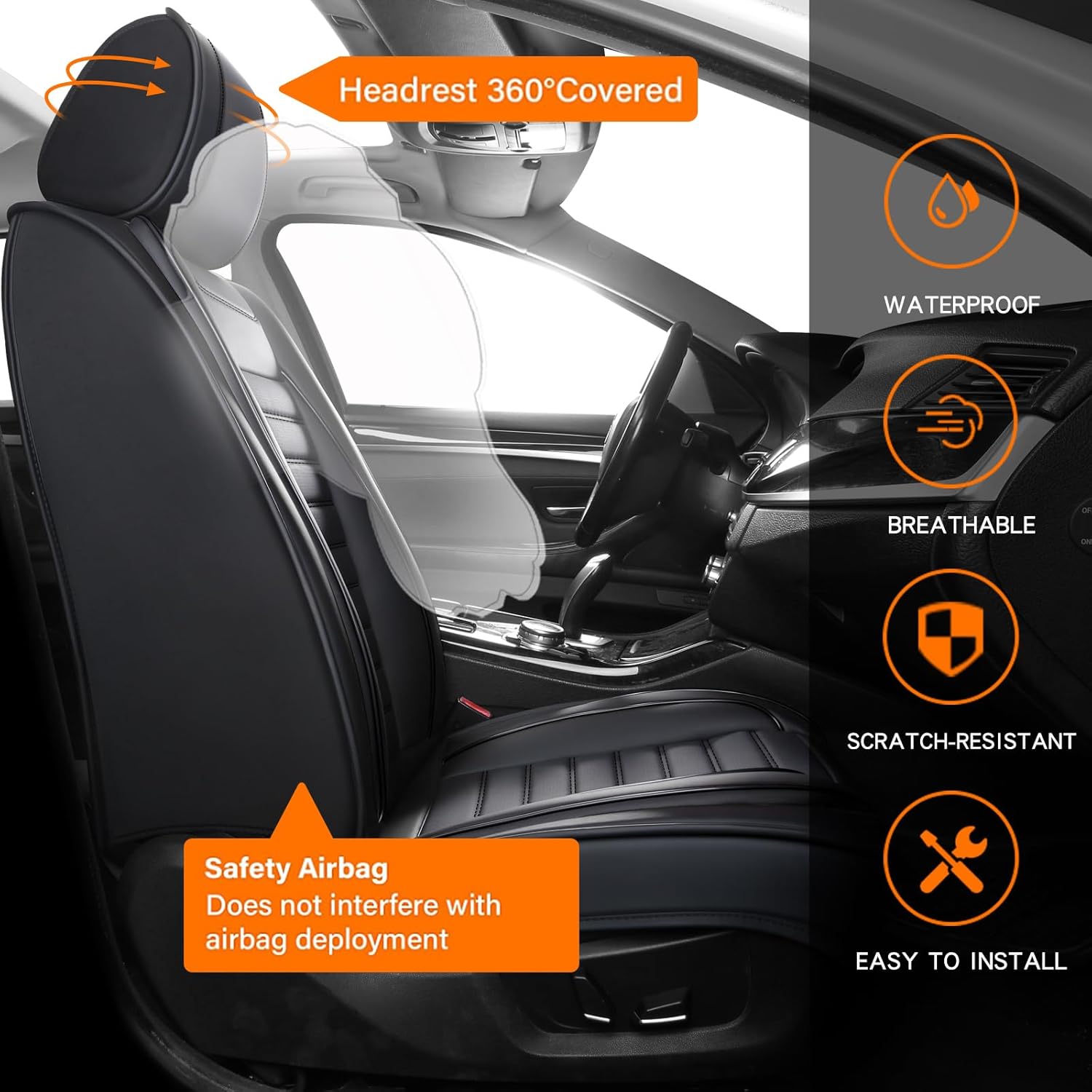 5-delige complete set autostoe - Leather Car Seat Covers Full Set Universal recensie en prijs