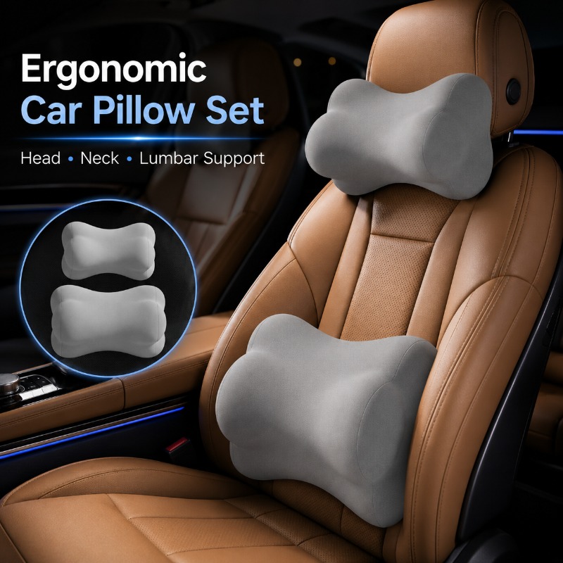 Universeel hoofdsteunkussen vo - Memory Foam Car Neck Pillow Lumbar Support recensie en prijs