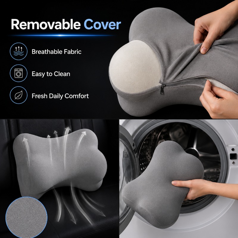 Universeel hoofdsteunkussen vo - Memory Foam Car Neck Pillow Lumbar Support recensie en prijs