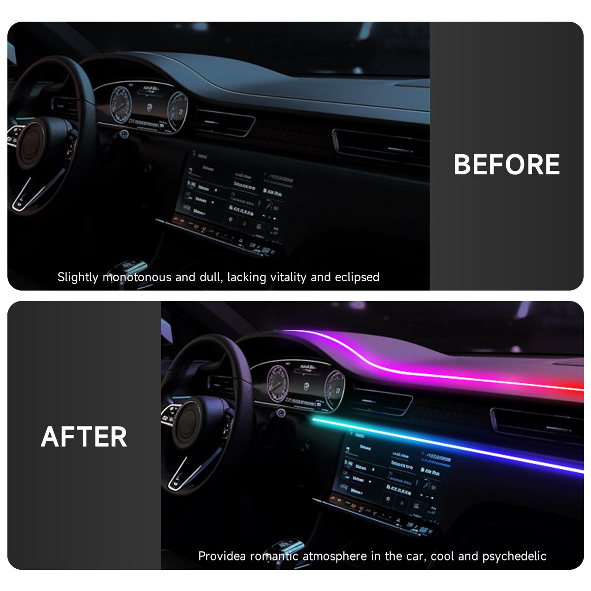 Auto USB 64 Kleuren Acrylstrip - Led Ambient Interior Car Lights App Control recensie en prijs