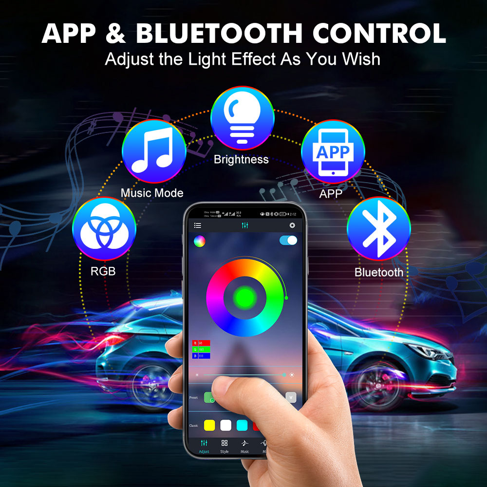 Neon LED Interieur Autolicht A - Led Ambient Interior Car Lights App Control recensie en prijs