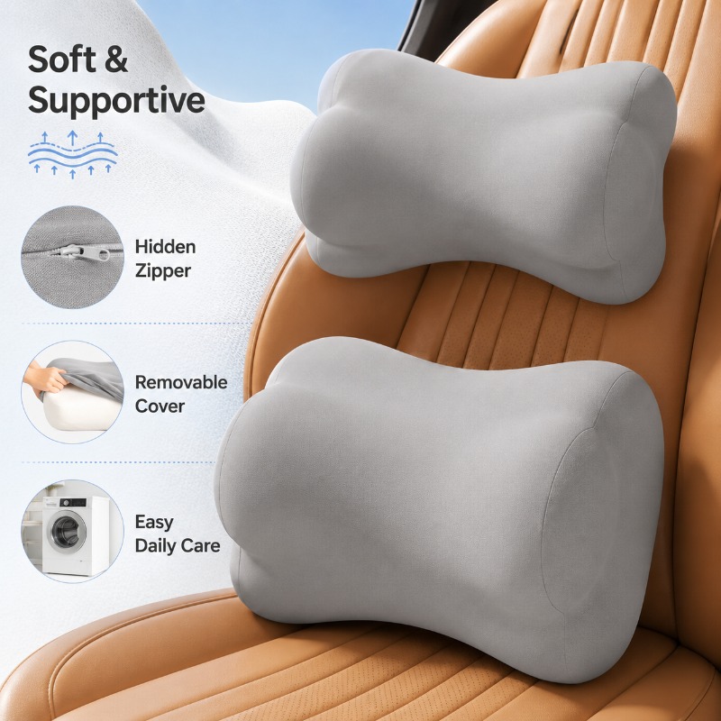 Memory Foam Auto Hoofdsteun Ku - Memory Foam Car Neck Pillow Lumbar Support recensie en prijs