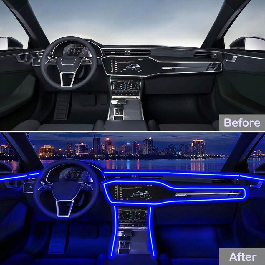 RGB 5-in-1 sfeerverlichtingsse - Led Ambient Interior Car Lights App Control recensie en prijs