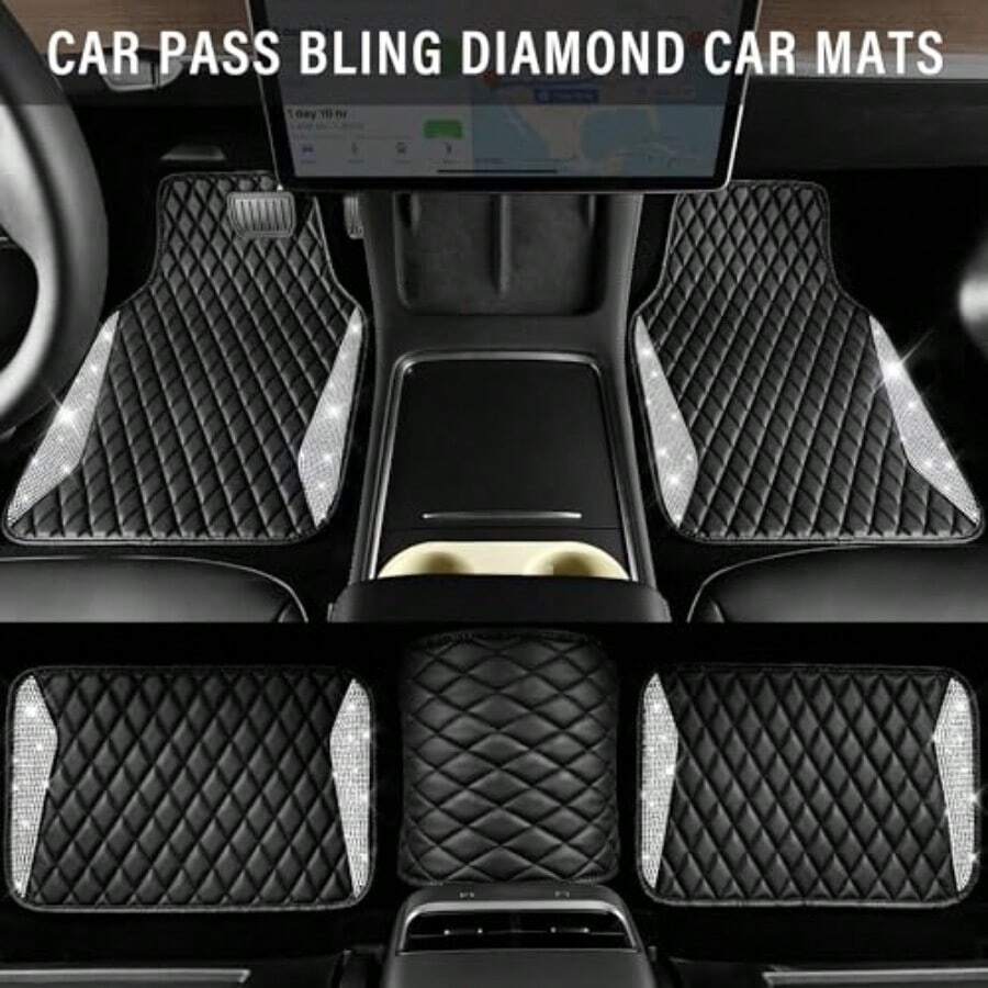 Leren automatten Glanzende dia - Car Floor Mats Universal Waterproof Leather recensie en prijs
