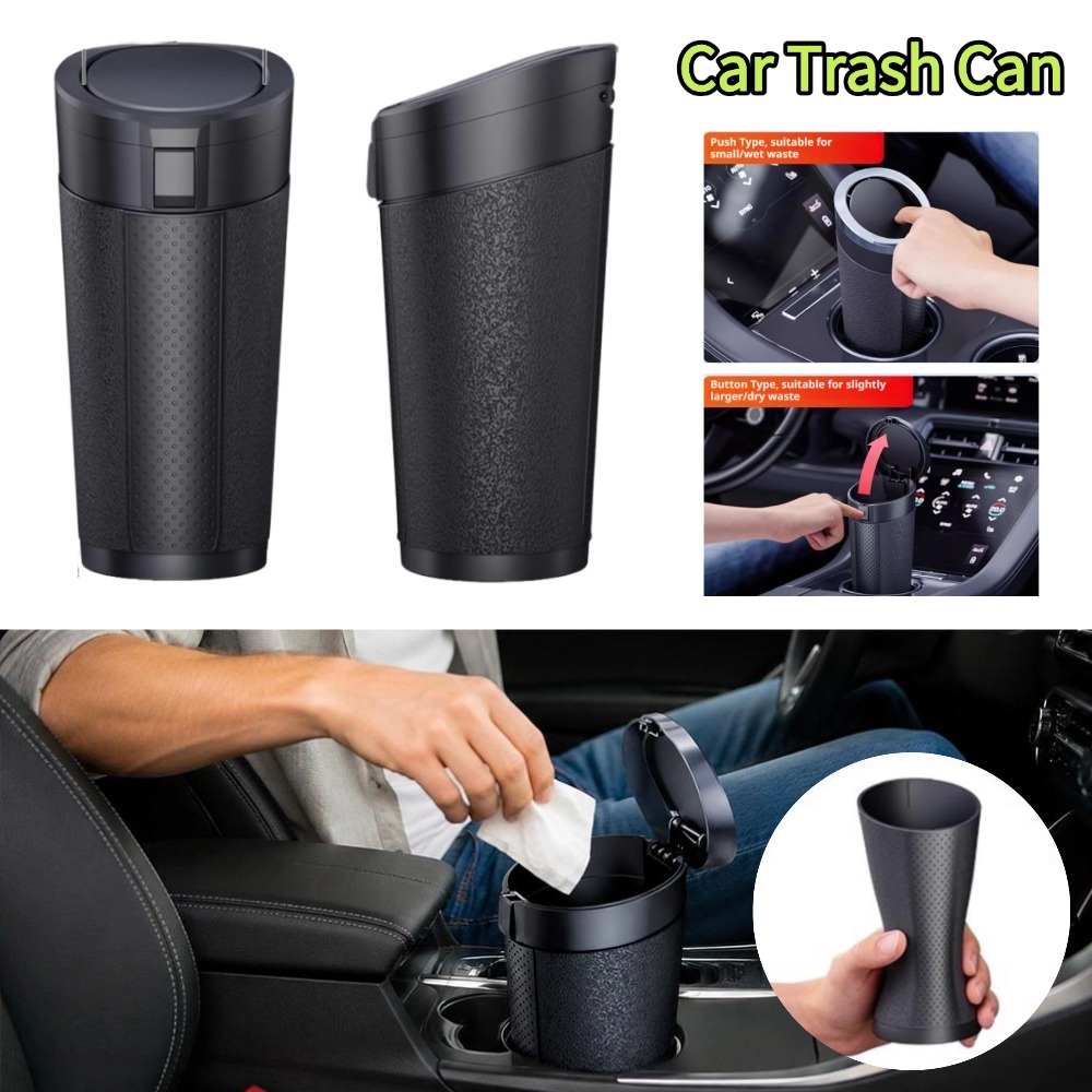 Draagbare auto-afvalbak met dr - Waterproof Car Trash Can With Lid recensie en prijs