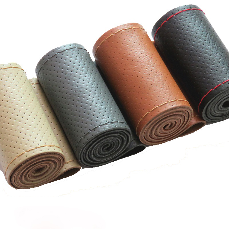 Nieuwe 36 38 40 cm Lederen Aut - Car Steering Wheel Cover Anti Slip Breathable recensie en prijs