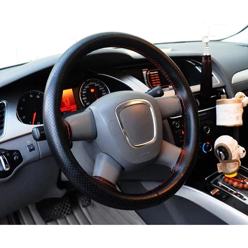Nieuwe 36 38 40 cm Lederen Aut - Car Steering Wheel Cover Anti Slip Breathable recensie en prijs